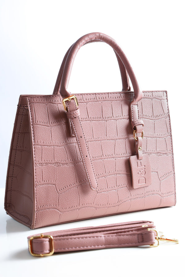 Ribbed Leather Hand Bag