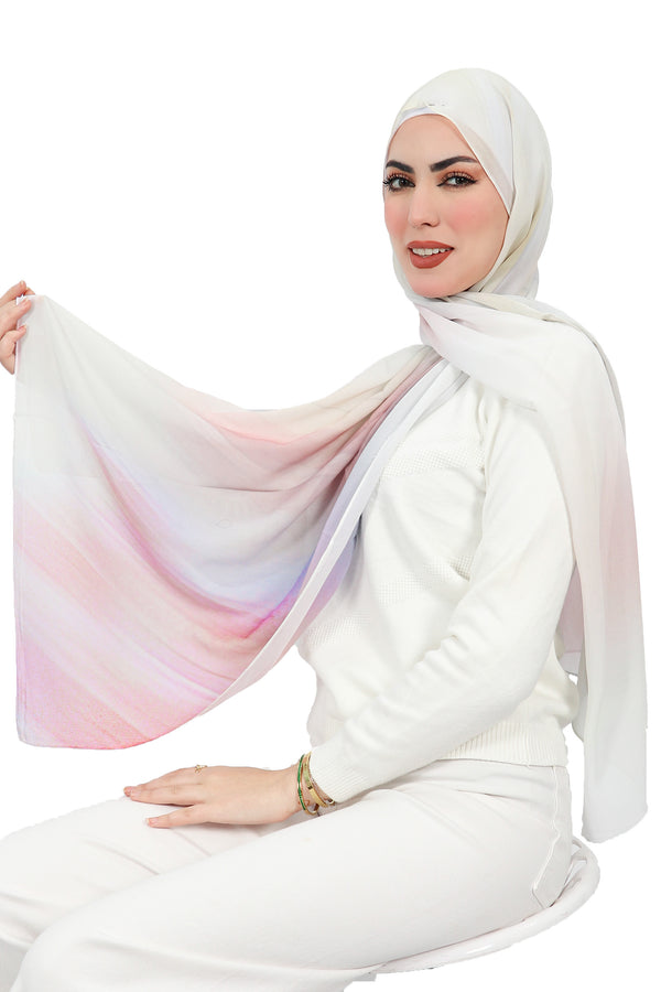 Wavy Colored Chiffon Hijab