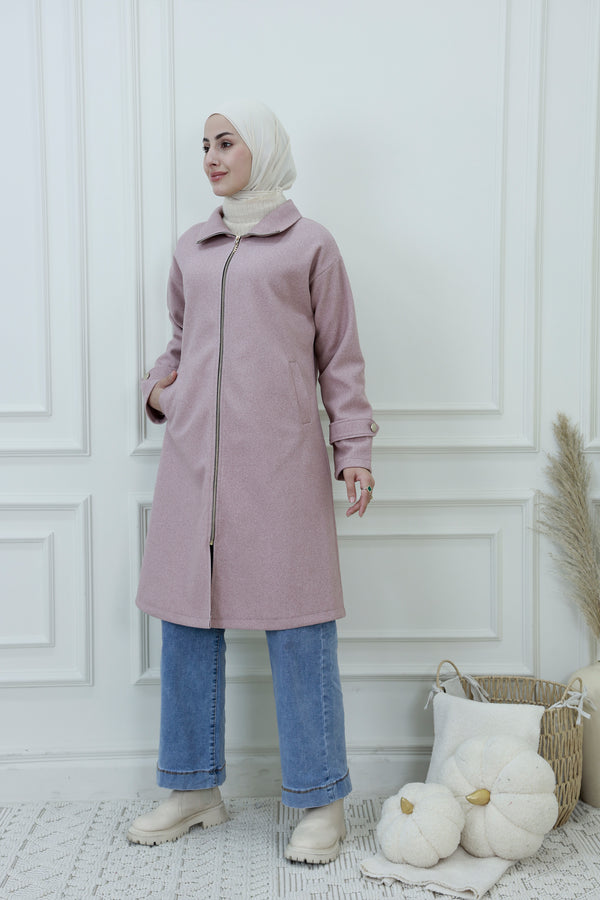 سترة بقلنسوة بسحاب للنساء للارتداء اليومي