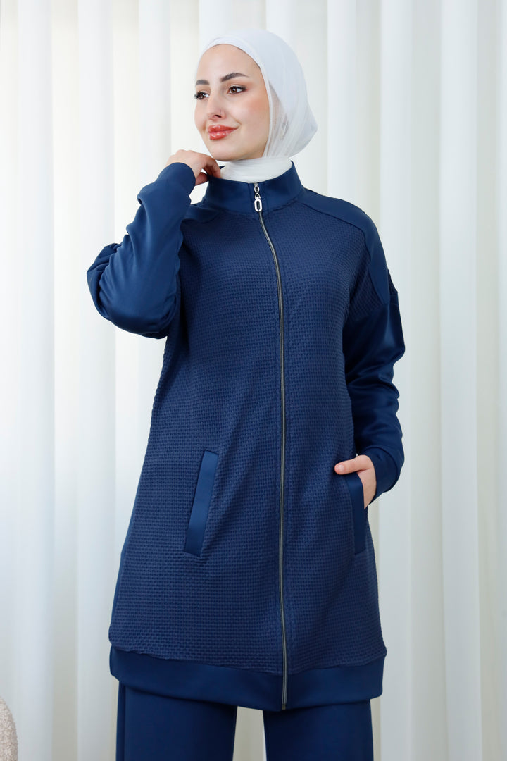 Textured Activewear Set | Modest 2-Piece Tracksuit | D&F MODA