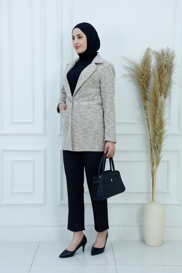 Textured Single-Button Blazer