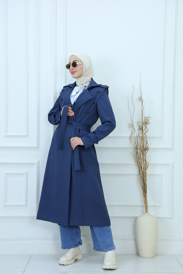 Classic Belted Modest Trench Coat