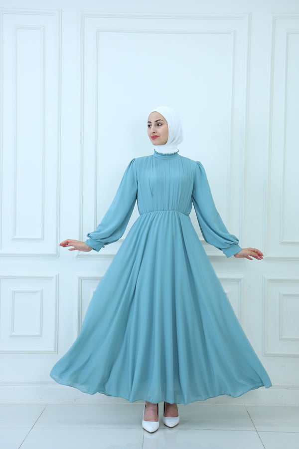 Chest Pleated Maxi Dress