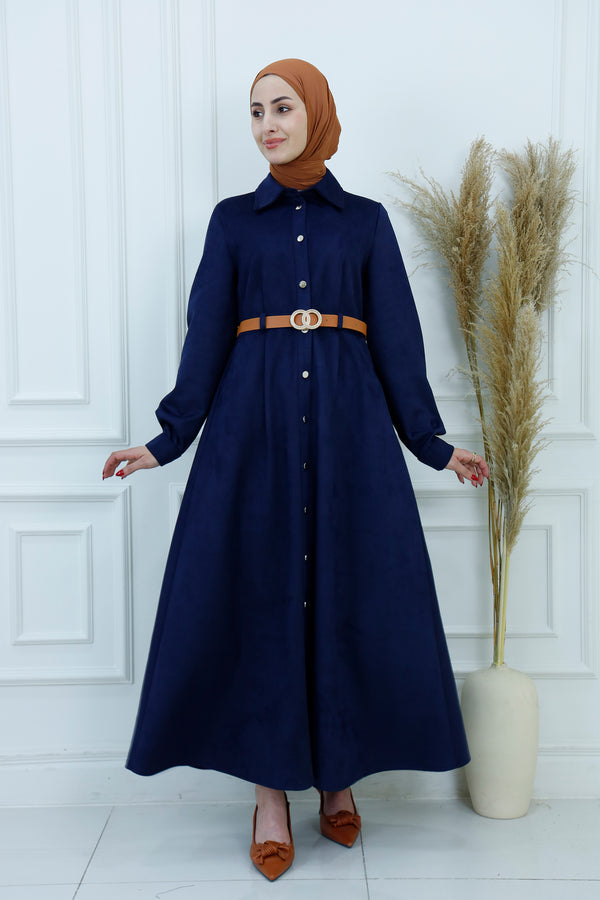 Belted-Maxi-Modest-Shirt – Elegance