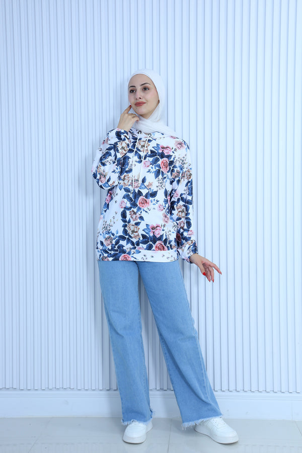 Floral Print Hoodie for Women