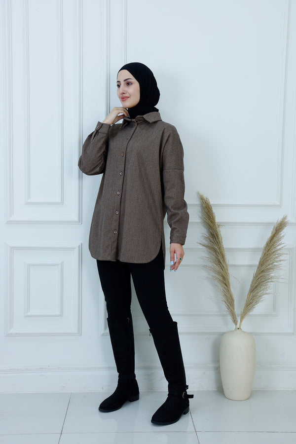 Textured Weave Button-Down Shirt