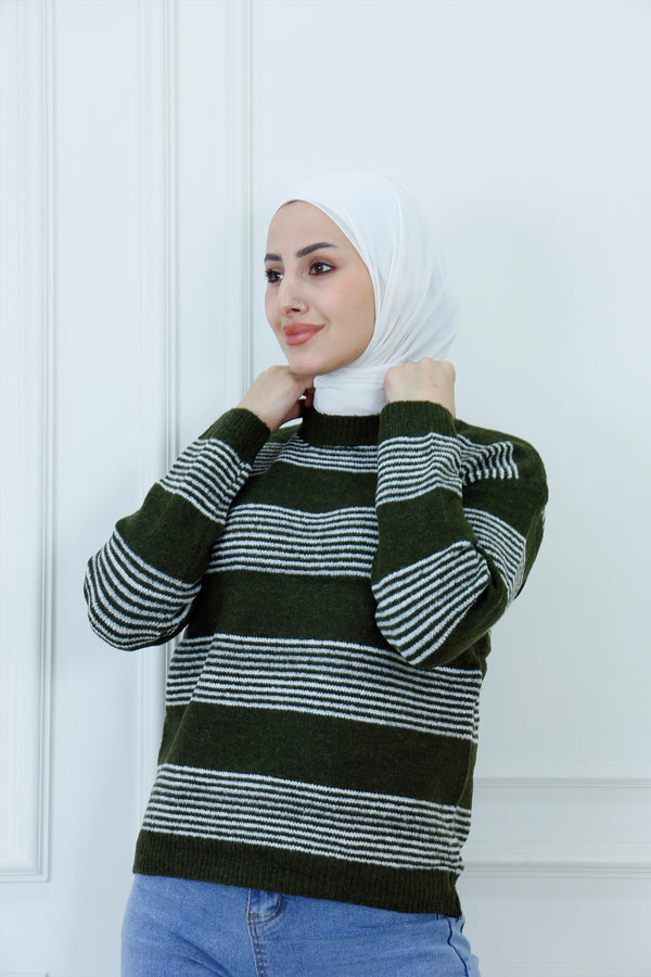 سترة محبوكة مخططة