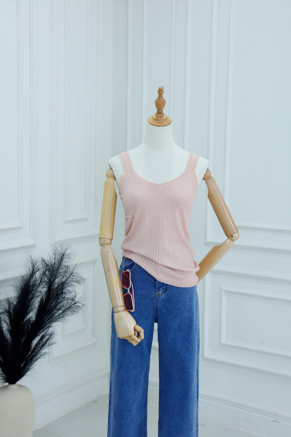 Trim Ribbed Knit Undershirt