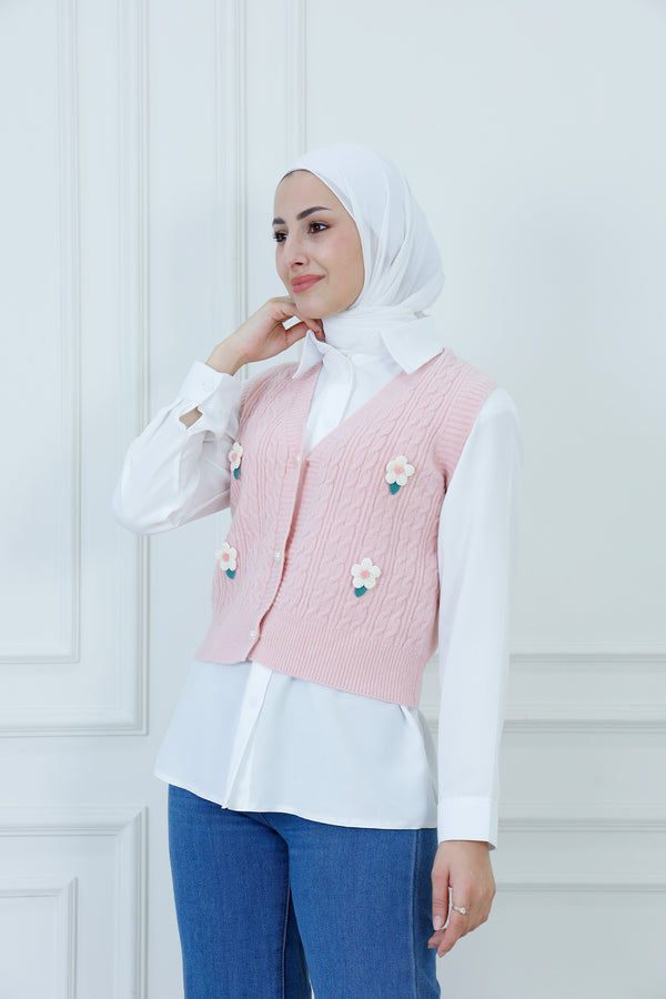 Classic Knit Button-Up Cardigan Vest