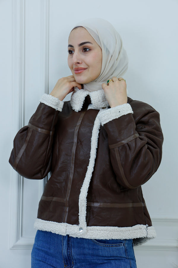 Women's Shearling-Lined Leather Jacket