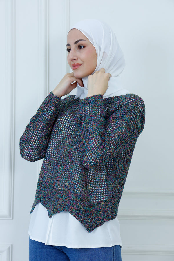 Textured Soft Multicolor Speckled Sweater