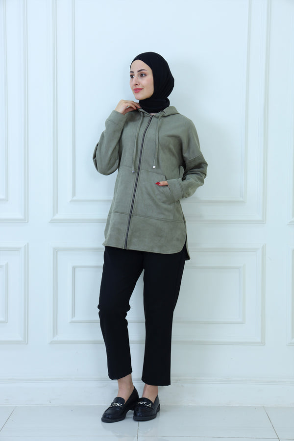 Longline Zip-Up Hooded Jacket