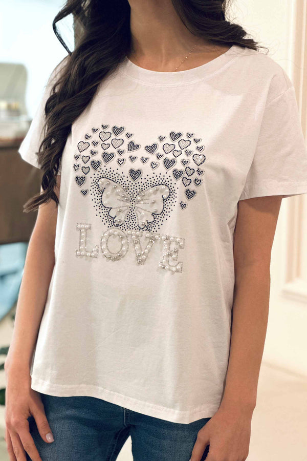 Cotton T-shirt Hearts