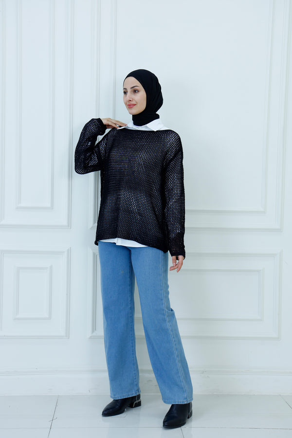 Knit Pointelle Sweater