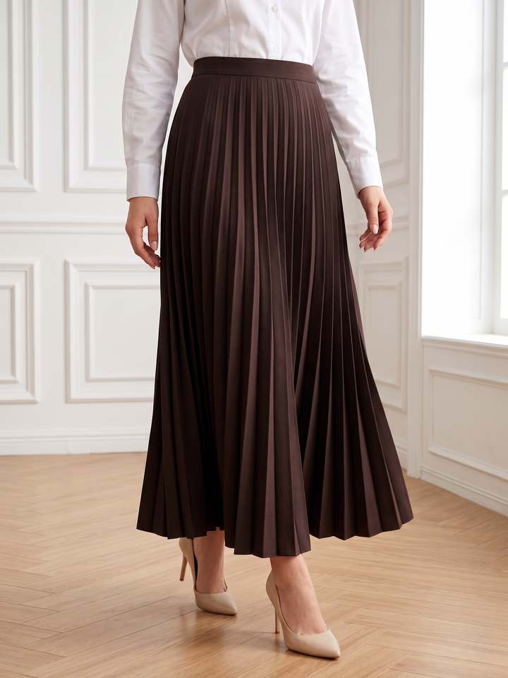 Women's Pleated Maxi Skirt | High Waist – D&F MODA