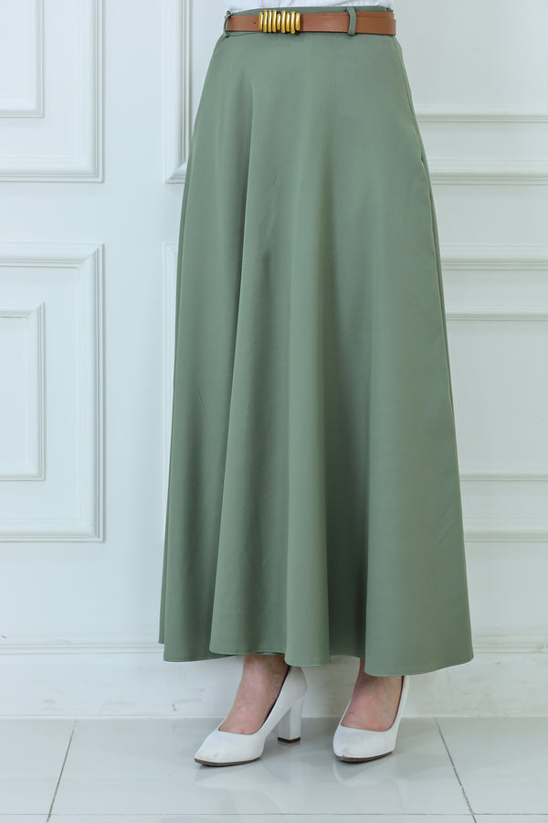 A-Line Maxi Skirt with Belt