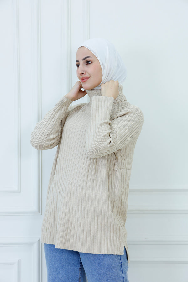 Essential Ribbed Knit Turtleneck Sweater