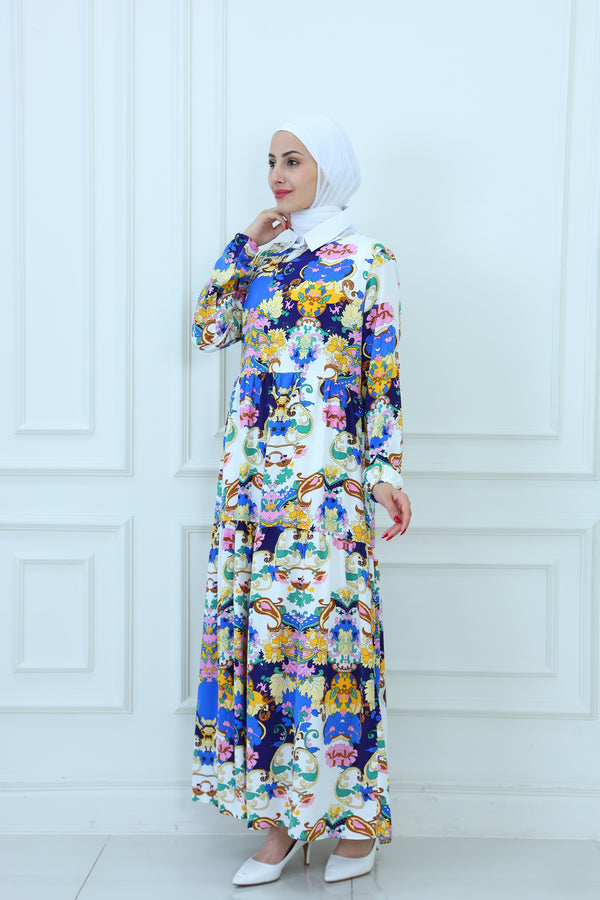 Layered Patterned Maxi Dress