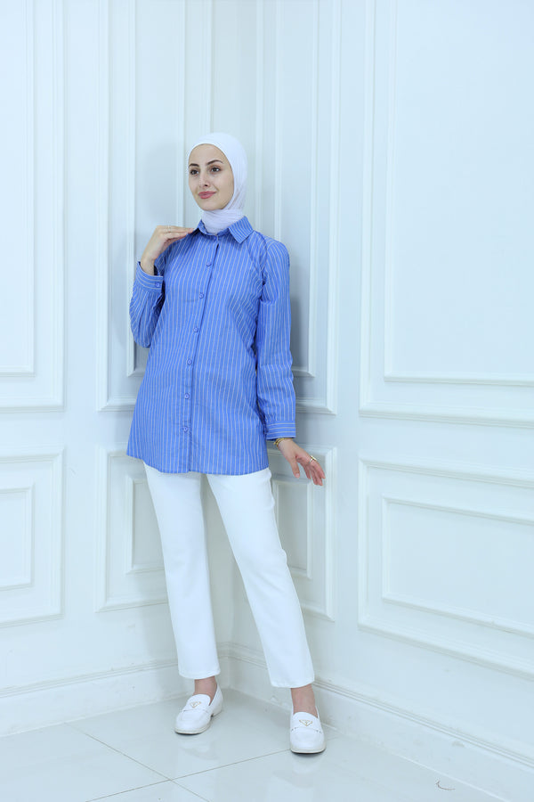 Shirt with Thin Stripes