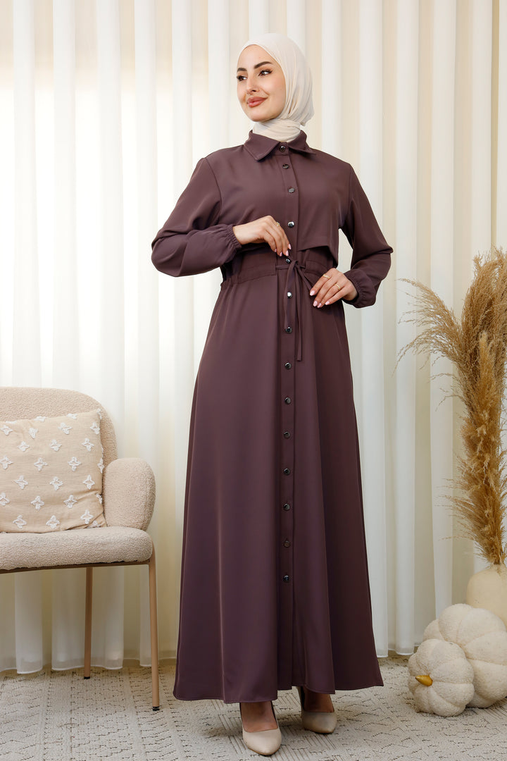 D&F Trench-Style Modest Shirt - Modest Summer Dress – D&F MODA