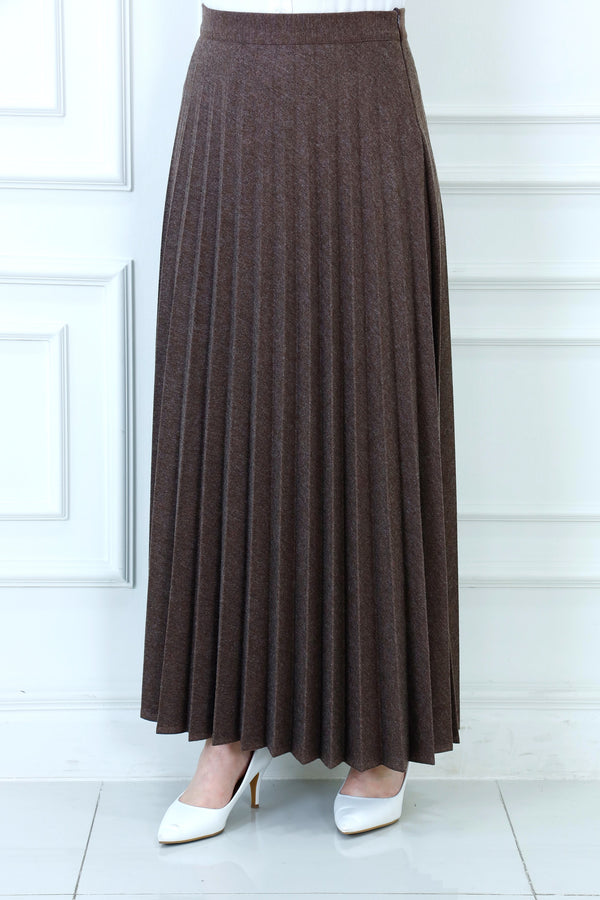Elegant High-Waist Maxi Pleated Skirt