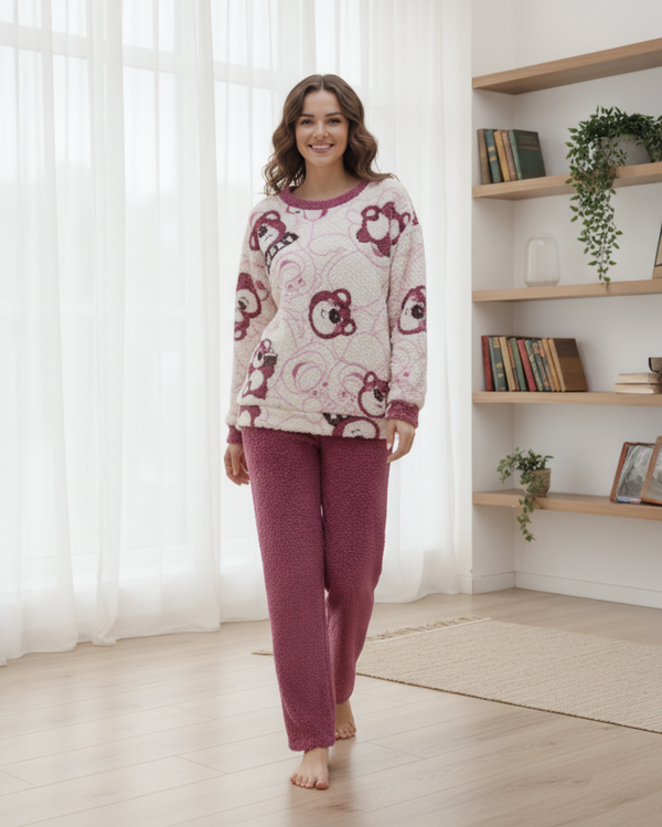 Cozy Pajama with Bear Prints Ensemble