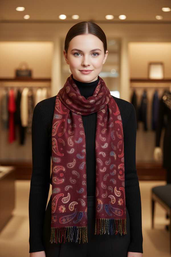 Oriental Swirl Winter Scarf